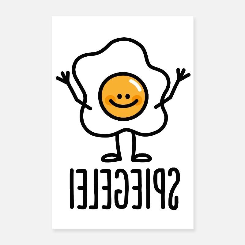 Spiegelei Spiegelbild Keto Ketogen Keton Ei Diät Poster 40x60 cm