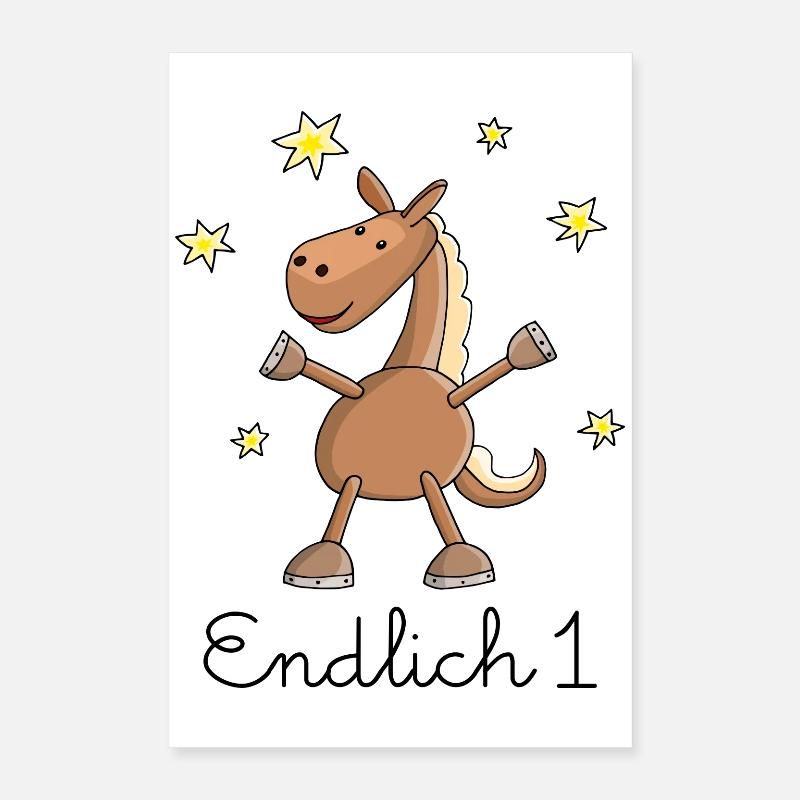 Pferd "Endlich 1." Erster Geburtstag Poster 40x60 cm