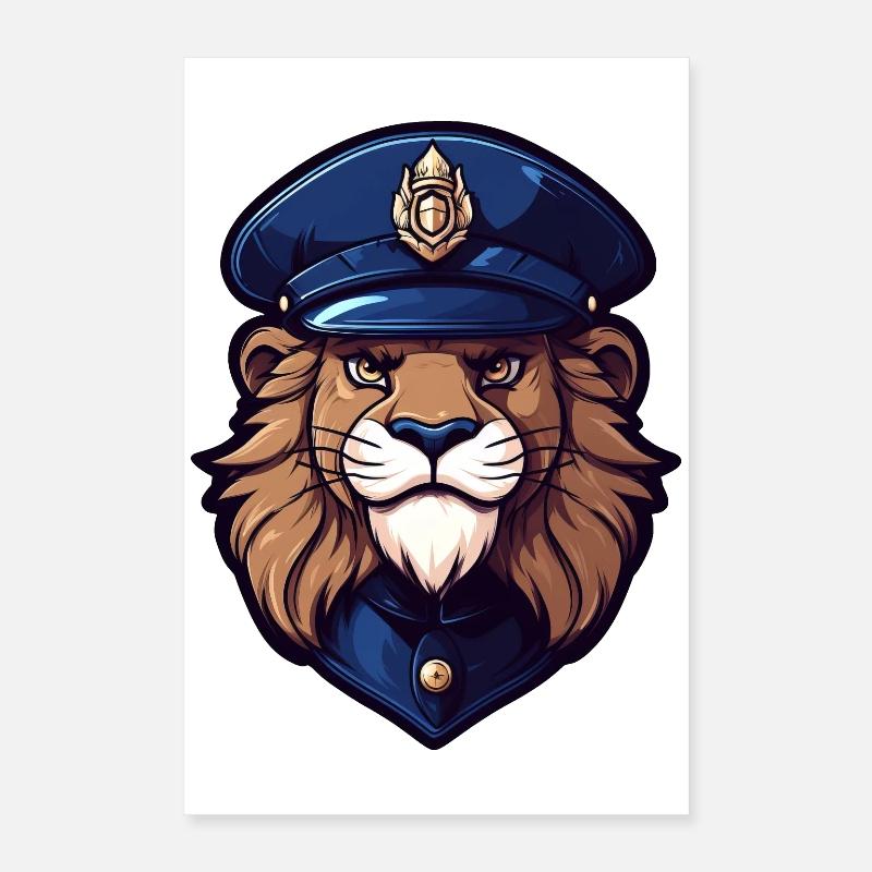 Polizei Löwe Poster 40x60 cm