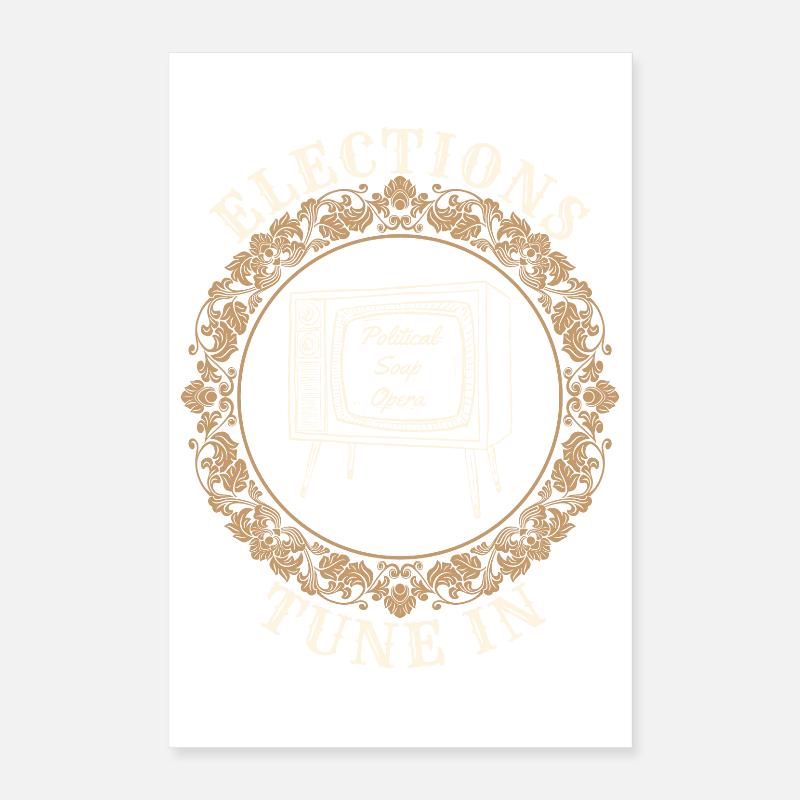 Satire télévisée rétro sur les élections Poster 40 x 60 cm