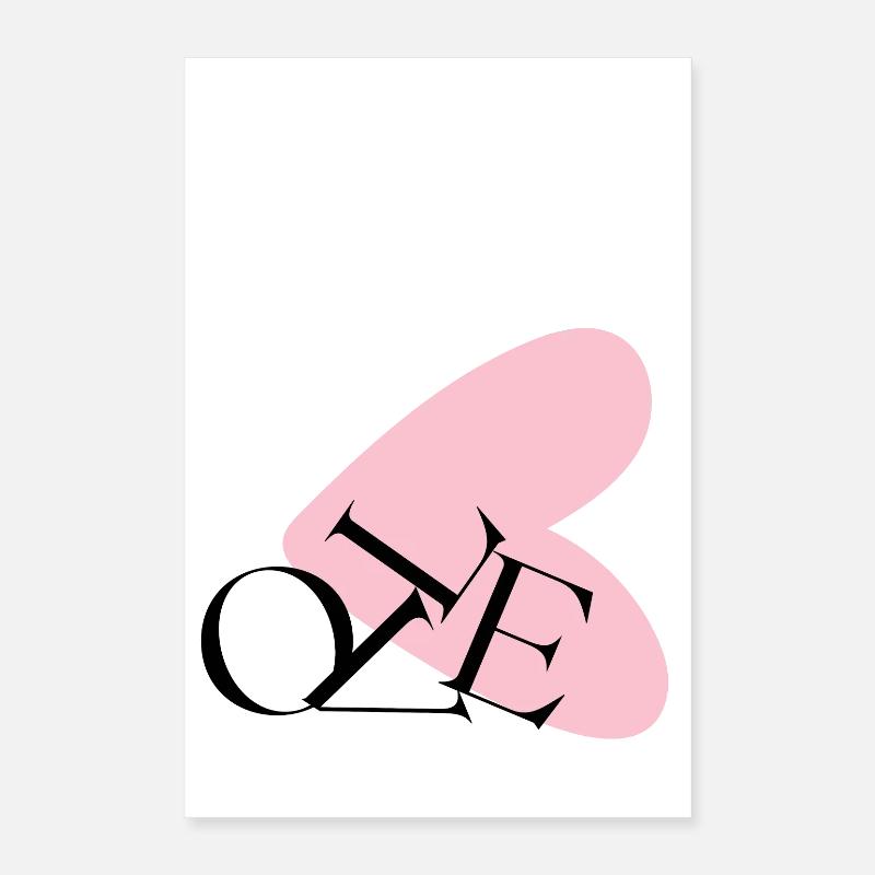 Typographie abstraite du cœur NE Poster 40 x 60 cm
