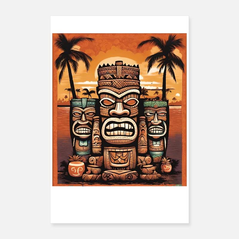 Tiki Statuen Poster 40x60 cm