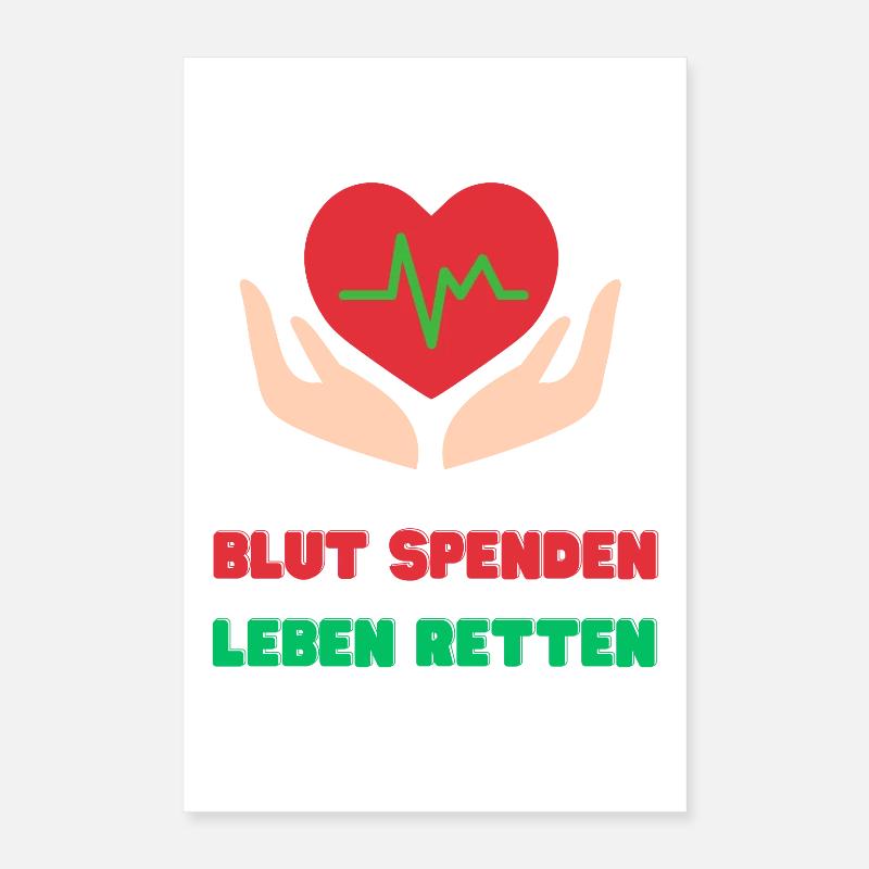 Blut Spenden, Leben Retten Poster 40x60 cm