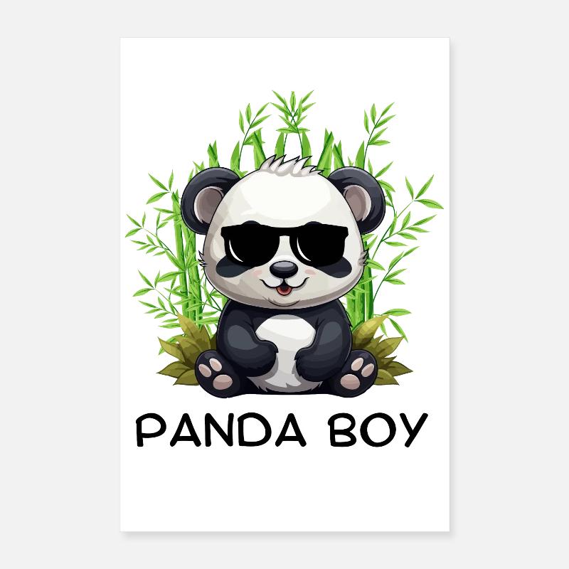 Panda Boy: Panda Design mit Brille Poster 40x60 cm