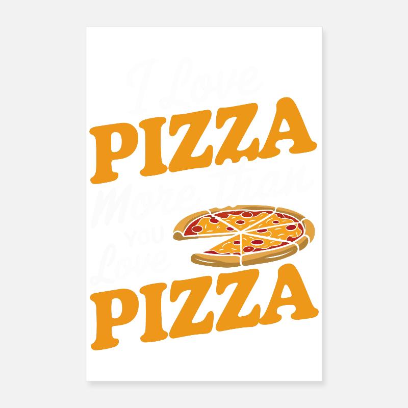Conception de typographie Pizza Love Poster 40 x 60 cm