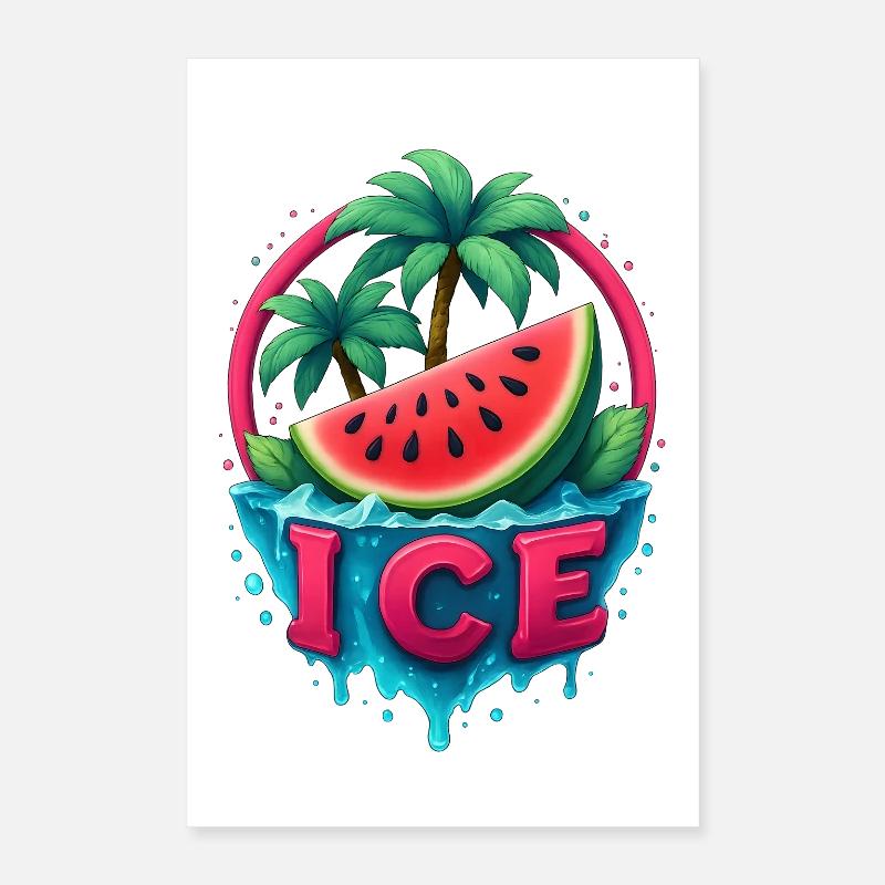 Tropical Freshness Watermelon Islands Poster 16" x 24" (40x60 cm)