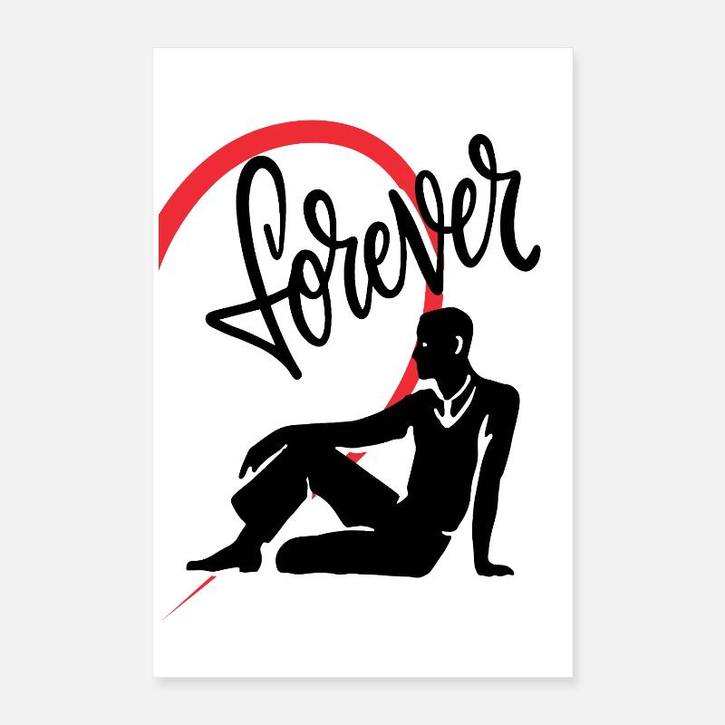 Figur eines Mannes mit einer rechten Herzhälfte Poster 40x60 cm