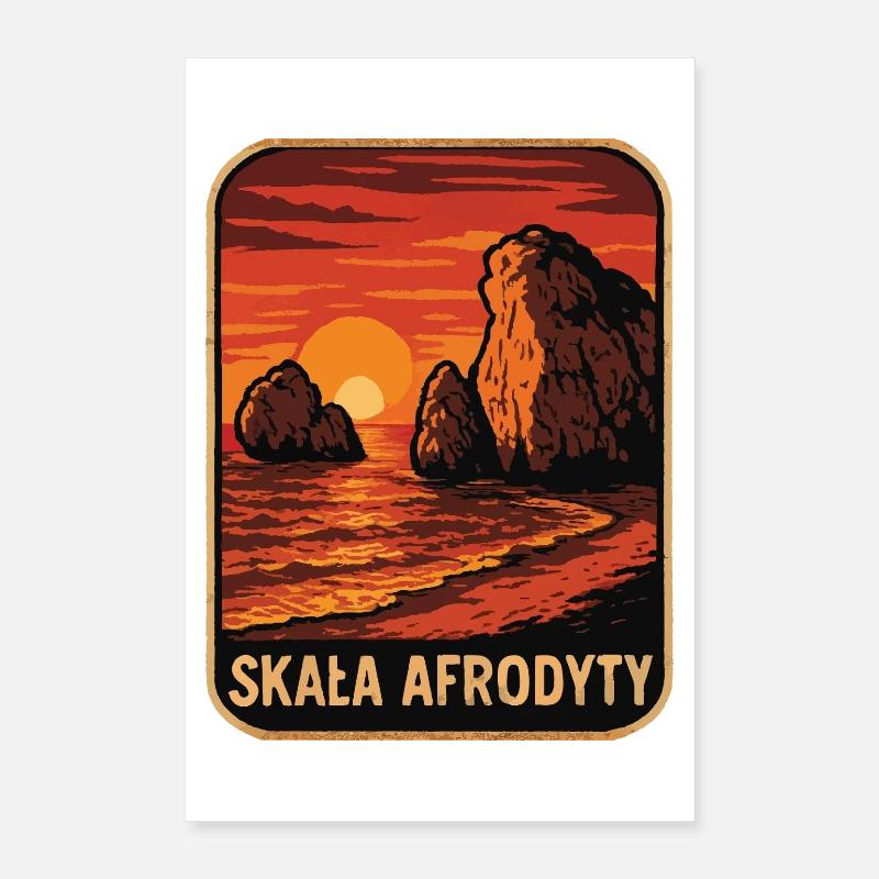 Le rocher d’Aphrodite au coucher du soleil Poster 40 x 60 cm