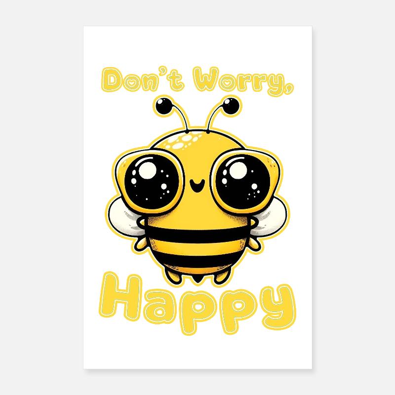 Ne vous inquiétez pas abeille heureuse Poster 40 x 60 cm
