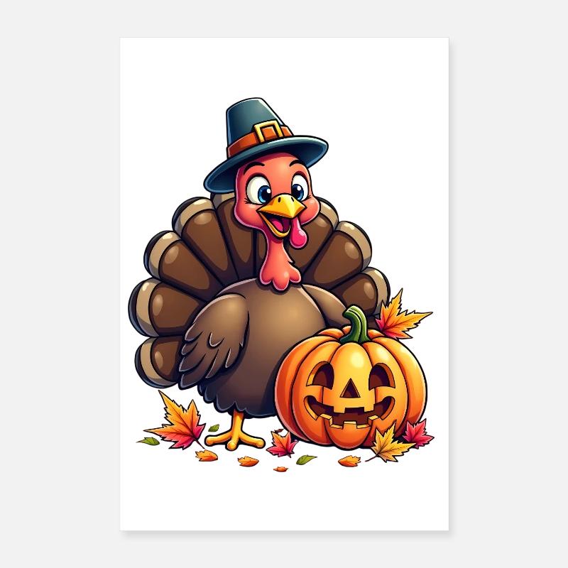 Thanksgiving Drôle Dinde de Thanksgiving Poster 40 x 60 cm