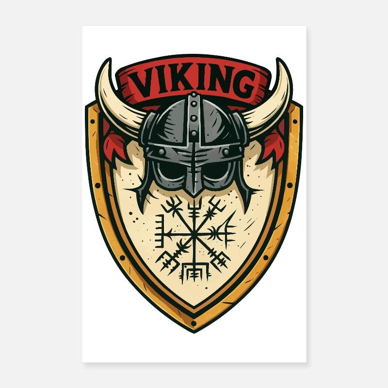 Viking Shield Helmet Emblem Poster 16" x 24" (40x60 cm)