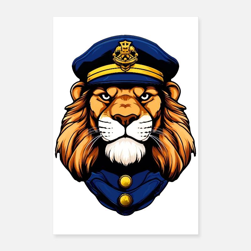 Polizei Löwe Poster 40x60 cm