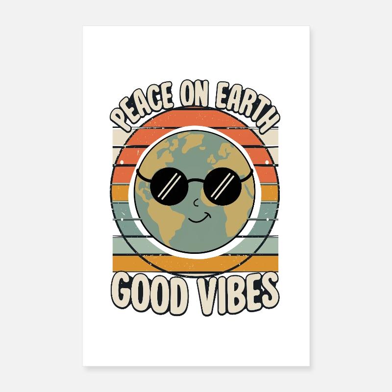 Peace on Earth Retro Poster 40x60 cm