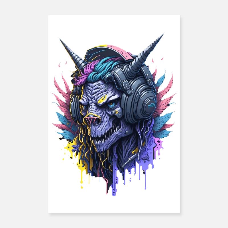 DJ Monster Neon Poster 40 x 60 cm