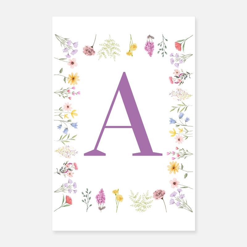 Initiale florale Poster 40 x 60 cm