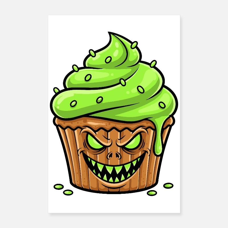 Cupcake Green effrayant Poster 40 x 60 cm