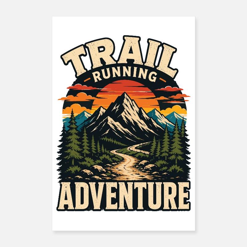 Aventure de course en sentier Poster 40 x 60 cm