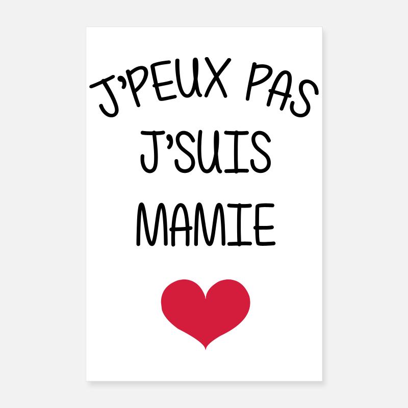 Mamie Mamy Grand Mère Naissance Bébé Amour Poster 40 x 60 cm
