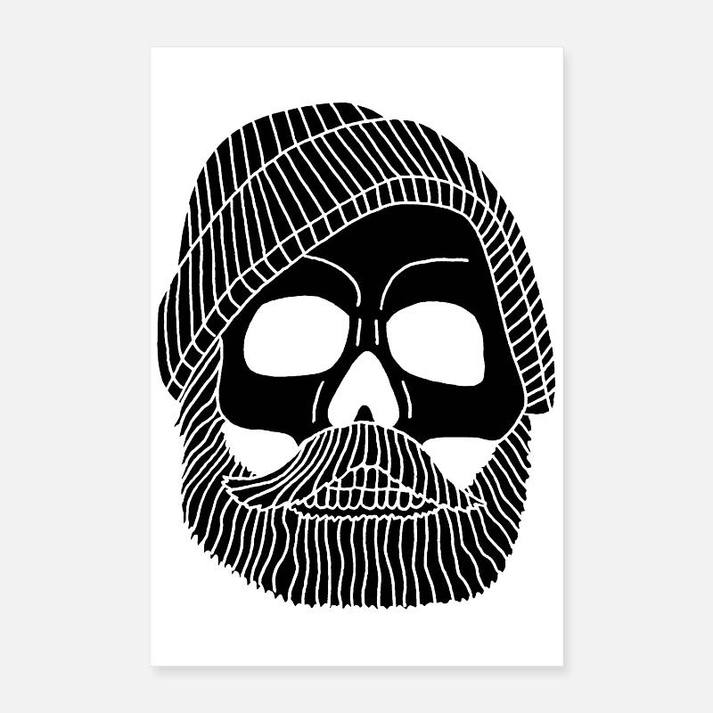 Schädel eines schwarzen Fischers Poster 40x60 cm