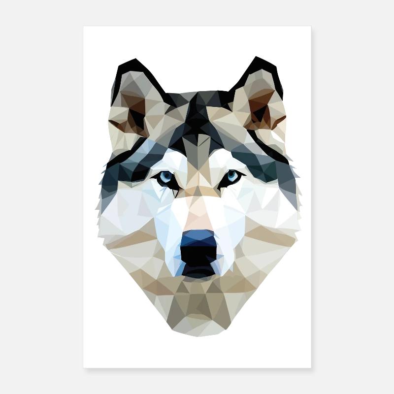 Husky Hund Polygon Poster 40x60 cm