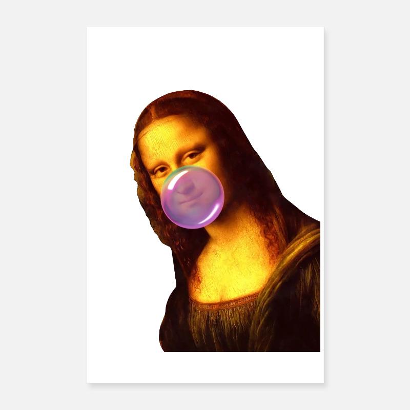 Mona Lisa Chewing gum Bubble Poster 16" x 24" (40x60 cm)