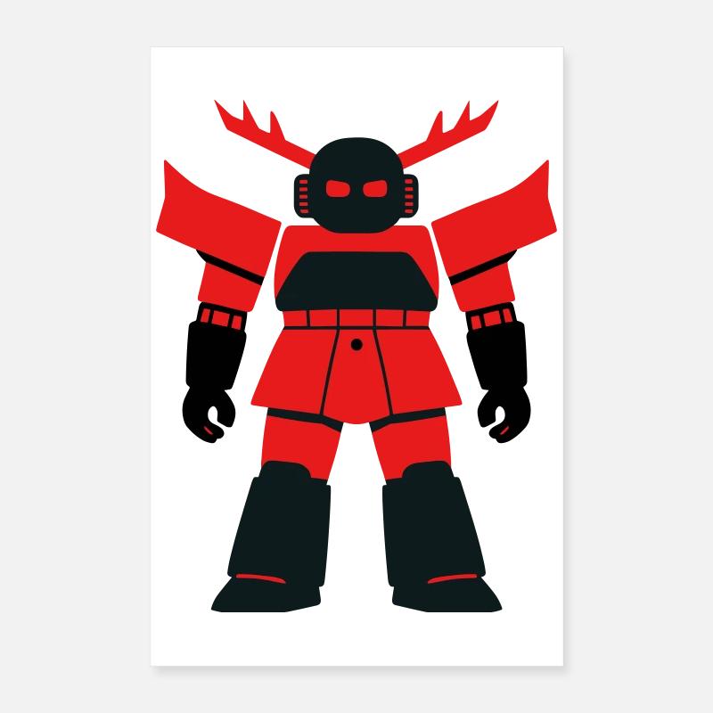 Samurai Robo mit Geweih Poster 40x60 cm