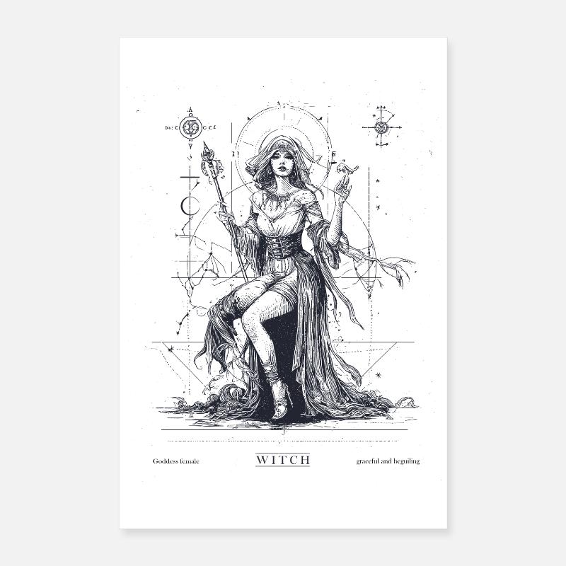 Mystical witch with magic wand Poster 16" x 24" (40x60 cm)