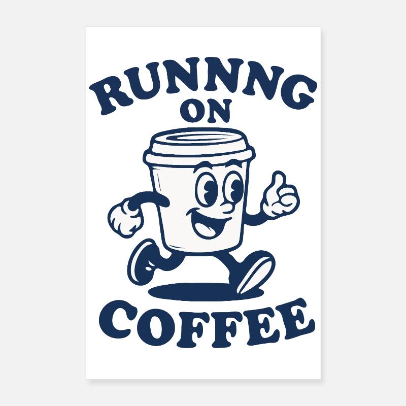 Courir au café Poster 40 x 60 cm