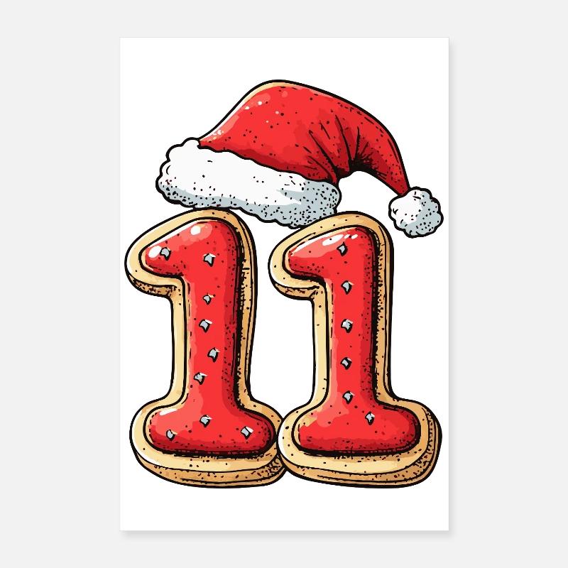 11 Number Cookie Christmas Poster 16" x 24" (40x60 cm)