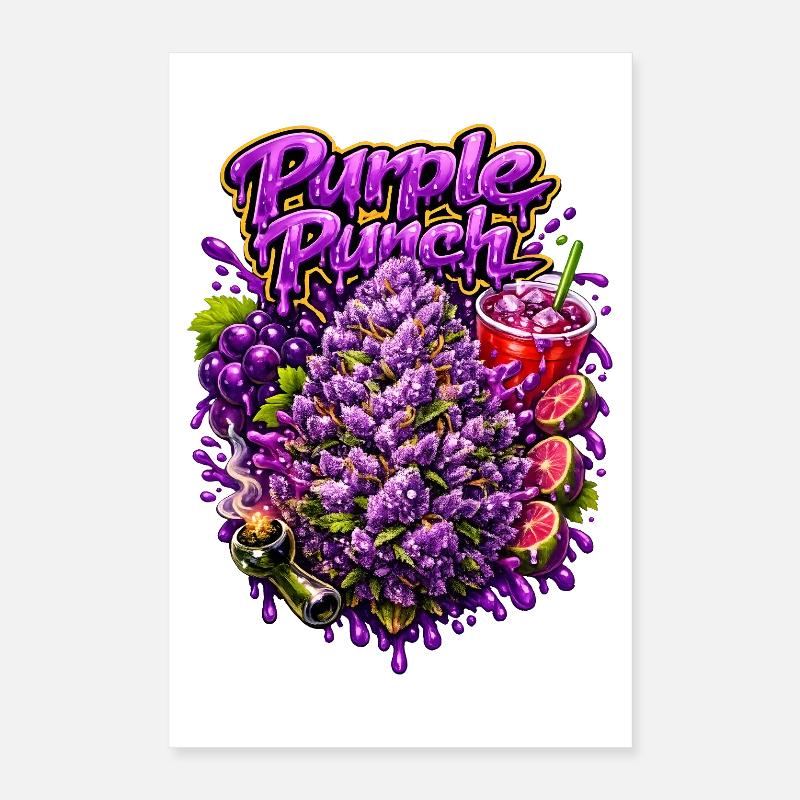Imprimé graffiti violet à la perforation Poster 40 x 60 cm