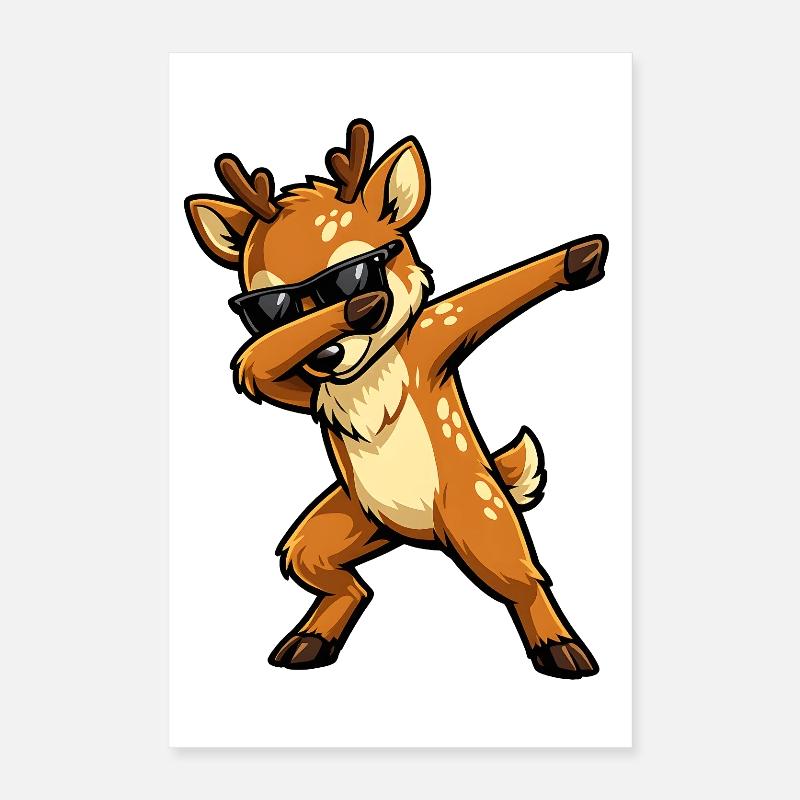 Dabbing Deer Poster 16" x 24" (40x60 cm)