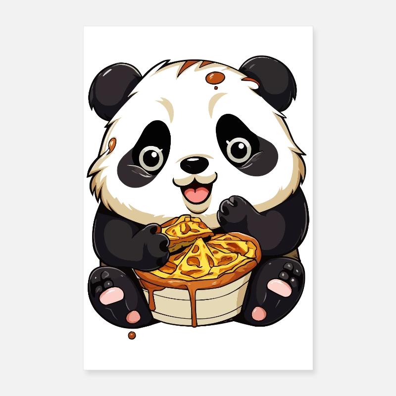 Panda câlin avec gaufre Poster 40 x 60 cm