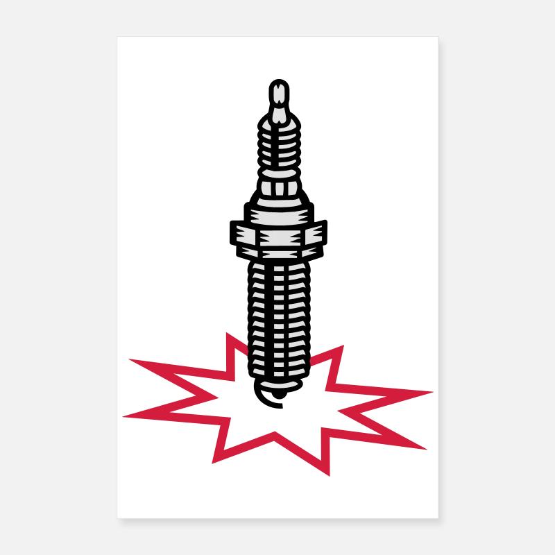 A spark plug with spark Poster 16" x 24" (40x60 cm)