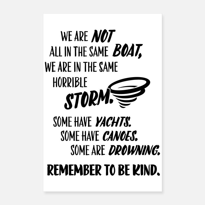 Denkt daran, freundlich zu sein – humorvolle Botschaft. Poster 40x60 cm