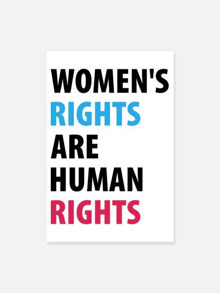 Frauenrechte sind Menschenrechte - Poster 40x60 cm - Weiß