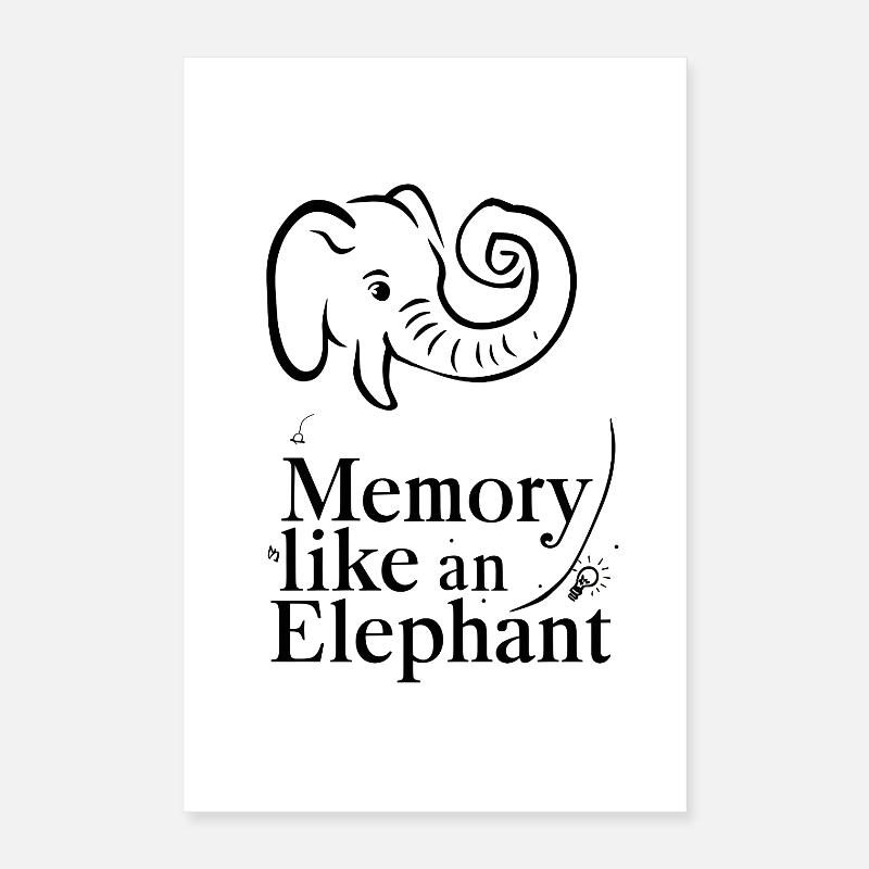 Memory Like an Elephant Poster 16" x 24" (40x60 cm)