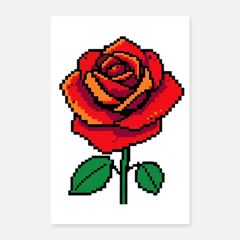 Rose Pixel Poster 40 x 60 cm
