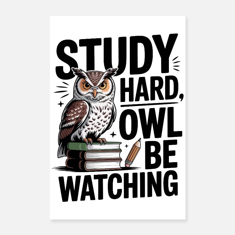 weise Eule Poster 40x60 cm