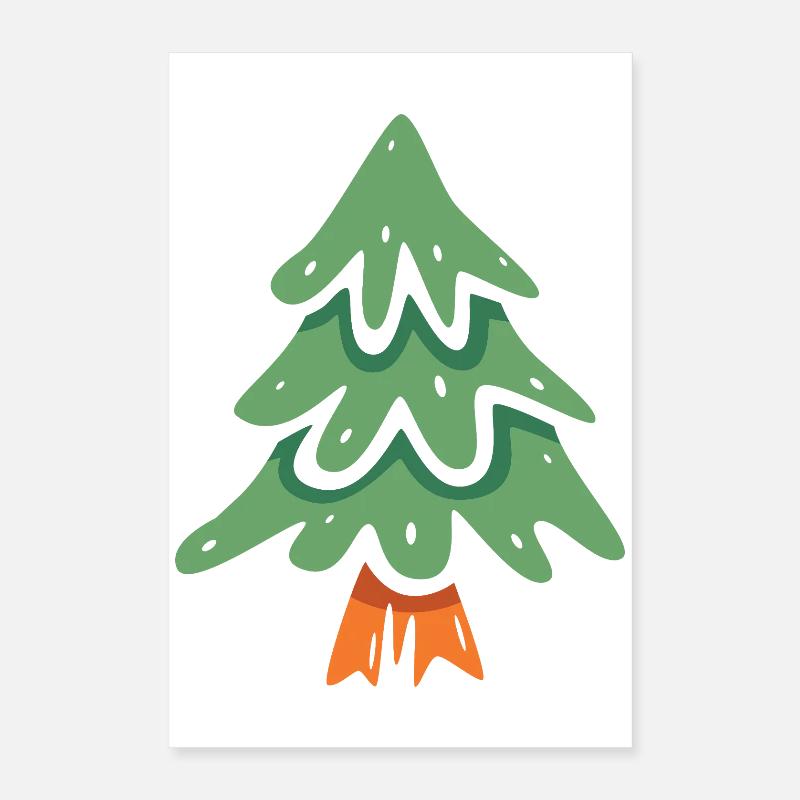 Weihnachtsbaum Cartoon Stil Poster 40x60 cm