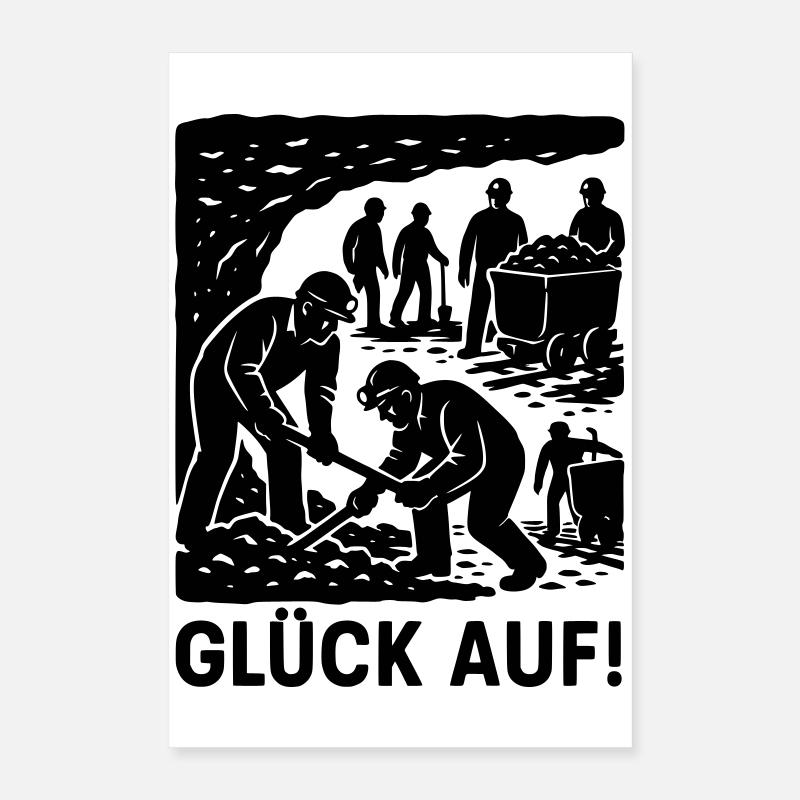 Luck On Mining Miner Work Coal Mine Historical Poster 16" x 24" (40x60 cm)