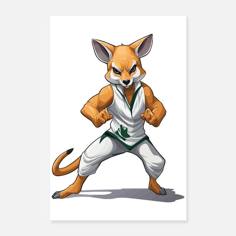 Fuchs-Kämpfer im Kung-Fu Poster 40x60 cm