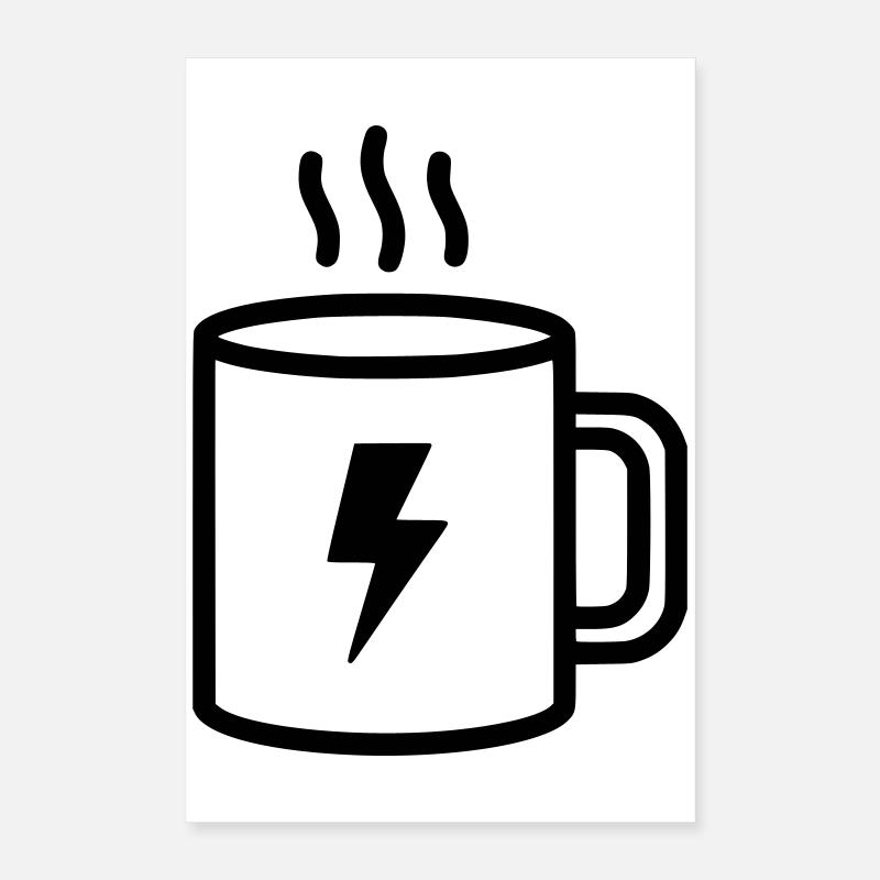 Kaffee Tasse Blitz Energie Poster 40x60 cm