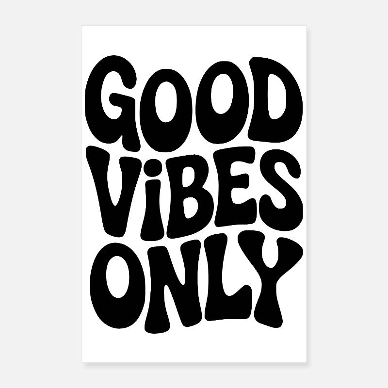 Vibing typography in black Poster 16" x 24" (40x60 cm)
