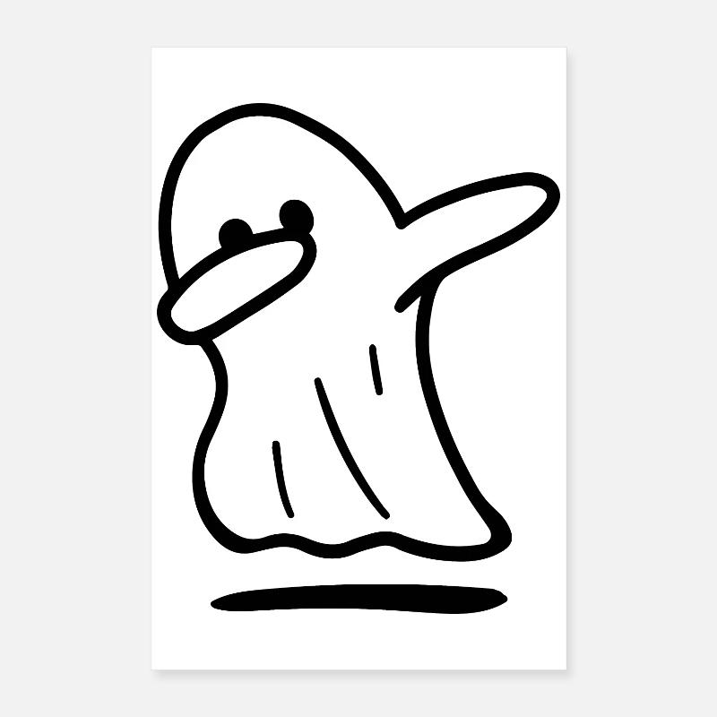 Geist / Lustiger Geist / Halloween / Dabbing-Geist Poster 40x60 cm
