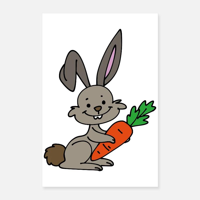 Rabbit with carrot Poster 16" x 24" (40x60 cm)