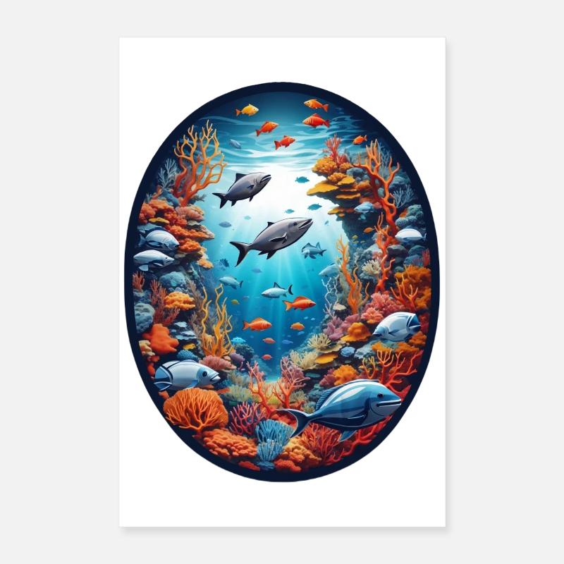 Marine Animals-Fish Poster 16" x 24" (40x60 cm)