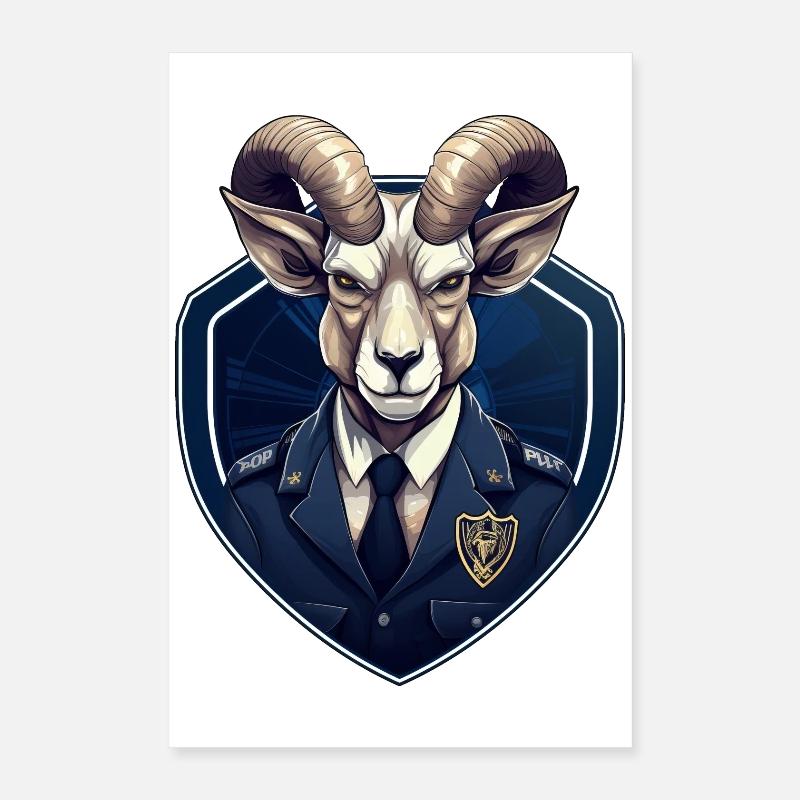 Polizei Steinbock Poster 40x60 cm