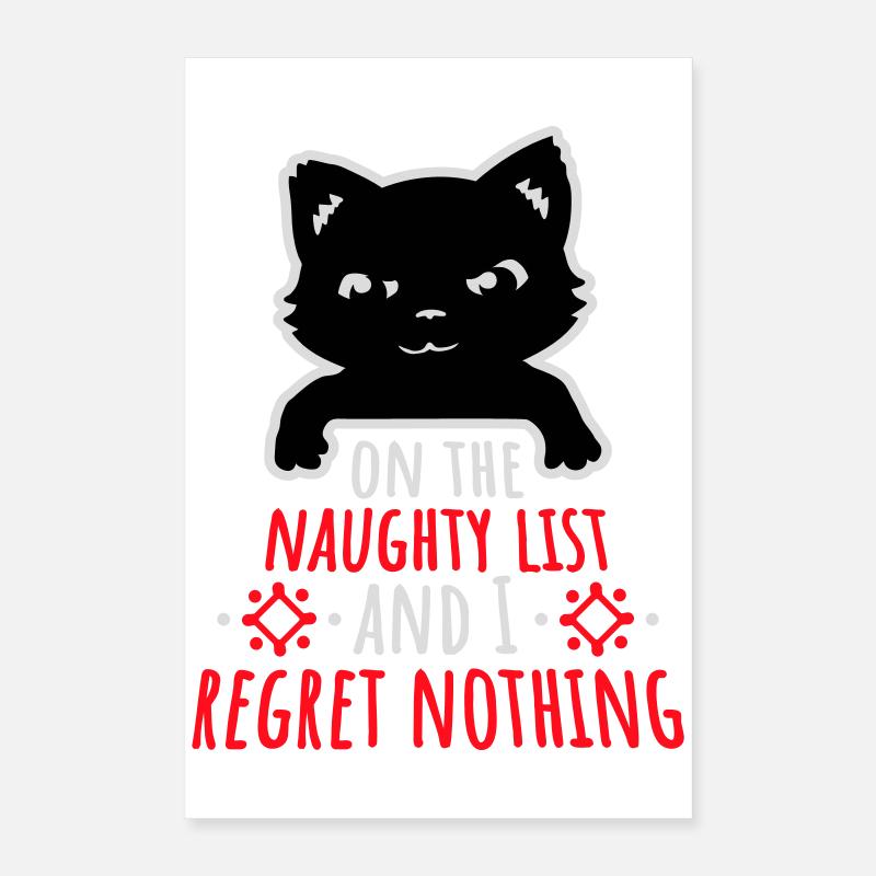 Sur la liste des vilains et ne regrette rien Böse Katze Poster 40 x 60 cm