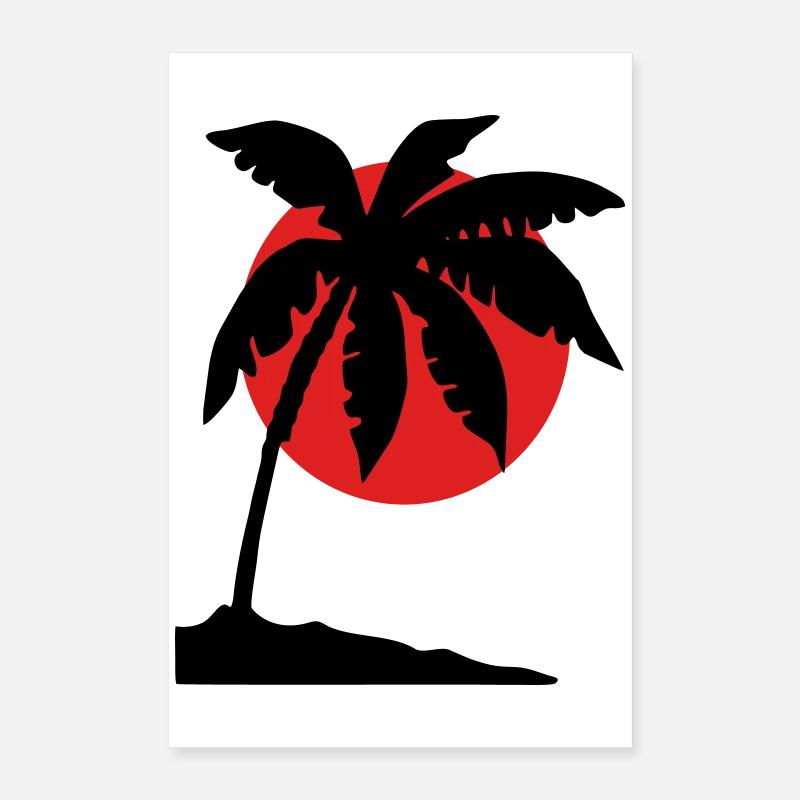 Palm Tree Sunset – Tropical Silhouette Poster 16" x 24" (40x60 cm)