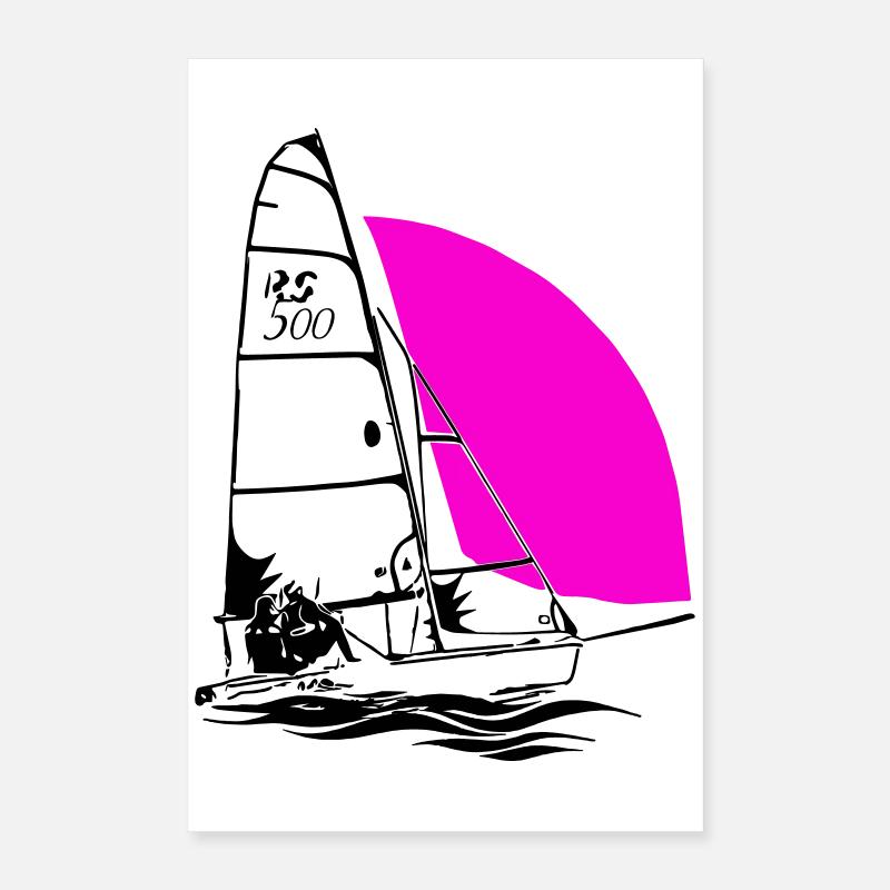 RS 500 Sailing dinghy regatta sailing sailing coloured Poster 16" x 24" (40x60 cm)